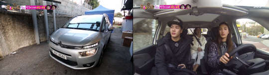 한불모터스가 SBS 예능 프로그램 '룸메이트 시즌2'에 디젤 MPV 모델인 '그랜드 C4 피카소'를 협찬한다. 사진은 룸메이트 출연진들이 차량을 타고 이동하고 있는 모습. <한불모터스 제공>